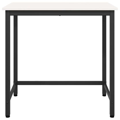 vidaXL Table White 80 x 50 x 77 cm Engineered Wood and Steel