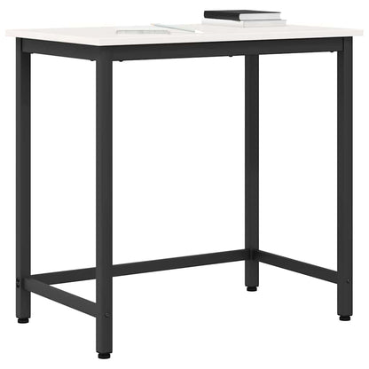 vidaXL Table White 80 x 50 x 77 cm Engineered Wood and Steel