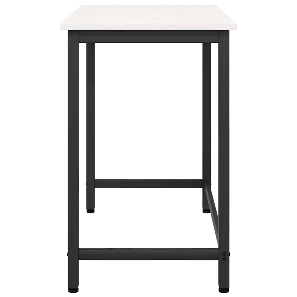 vidaXL Table White 80 x 50 x 77 cm Engineered Wood and Steel