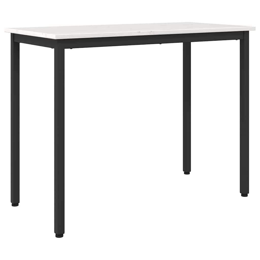 vidaXL Table White 100 x 50 x 77 cm Engineered Wood and Steel