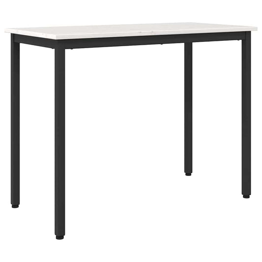 vidaXL Table White 100 x 50 x 77 cm Engineered Wood and Steel