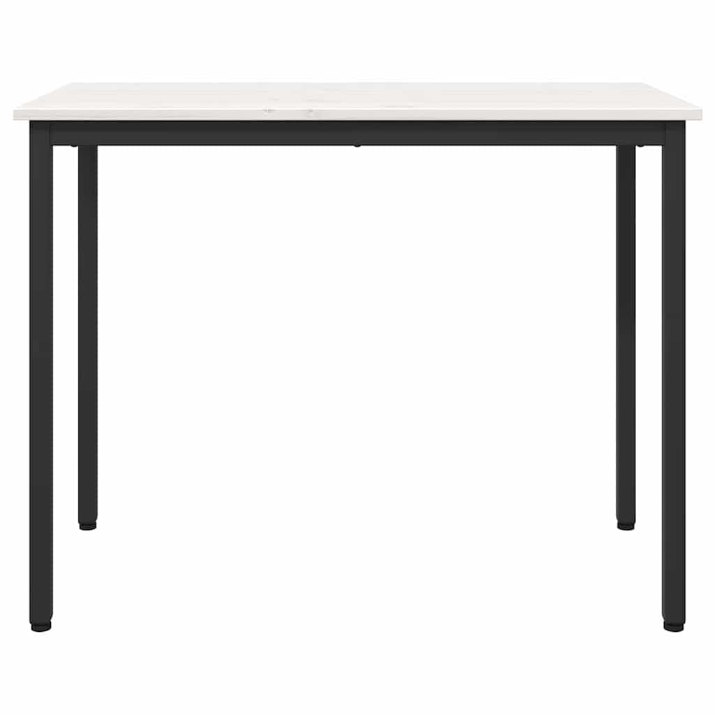 vidaXL Table White 100 x 50 x 77 cm Engineered Wood and Steel