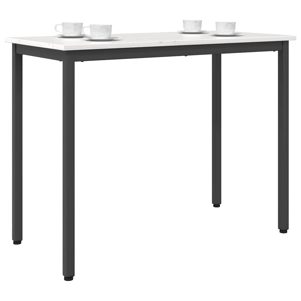 vidaXL Table White 100 x 50 x 77 cm Engineered Wood and Steel