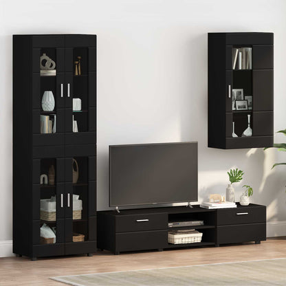 vidaXL Wooden Cabinet Black 50 x 29 x 100 cm Engineered Wood
