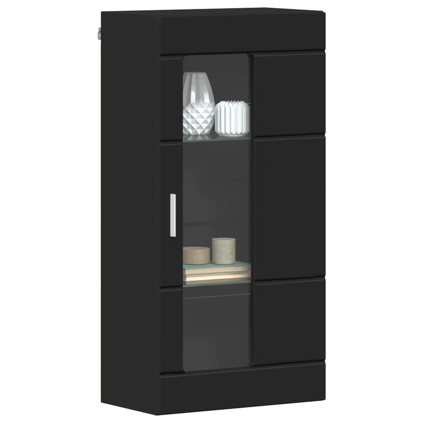 vidaXL Wooden Cabinet Black 50 x 29 x 100 cm Engineered Wood