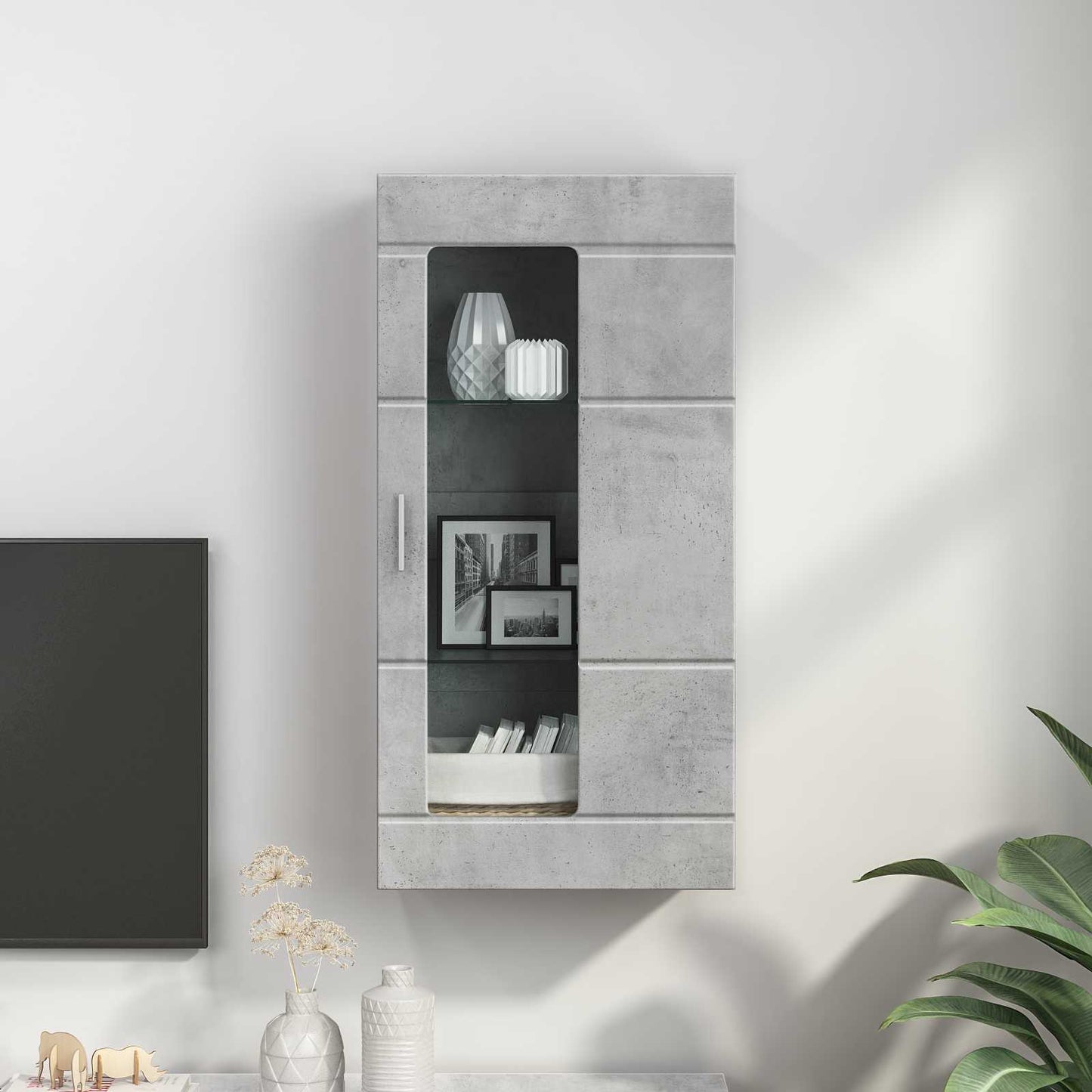 vidaXL Wooden Cabinet Concrete Grey 50 x 29 x 100 cm Engineered Wood