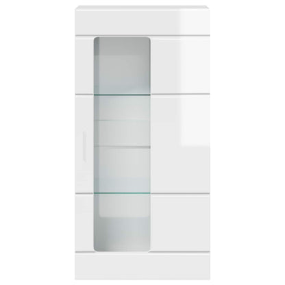 vidaXL Wooden Cabinet with Storage High Gloss White 50 x 29 x 100 cm