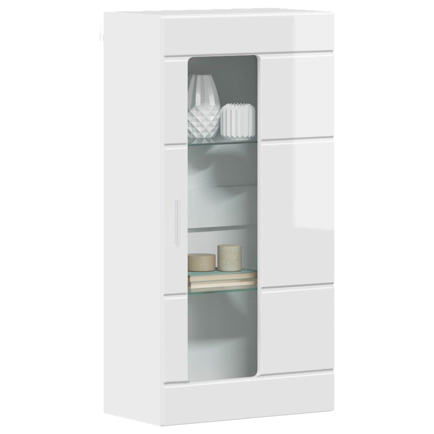 vidaXL Wooden Cabinet with Storage High Gloss White 50 x 29 x 100 cm