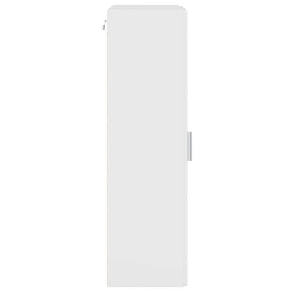 vidaXL Wooden Cabinet with Storage High Gloss White 50 x 29 x 100 cm