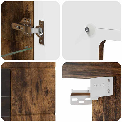 vidaXL Wooden Cabinet Smoked Oak 50 x 29 x 100 cm Engineered Wood