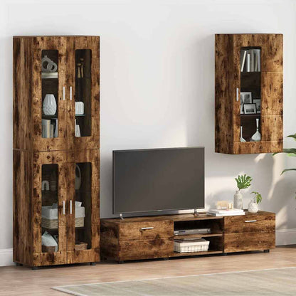 vidaXL Wooden Cabinet Smoked Oak 50 x 29 x 100 cm Engineered Wood