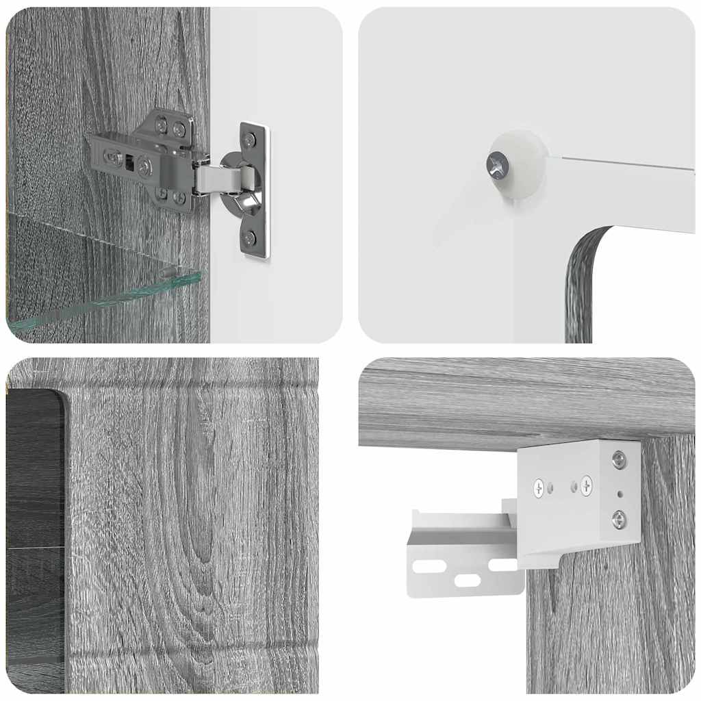 vidaXL Wooden Cabinet Grey Sonoma 50 x 29 x 100 cm Engineered Wood