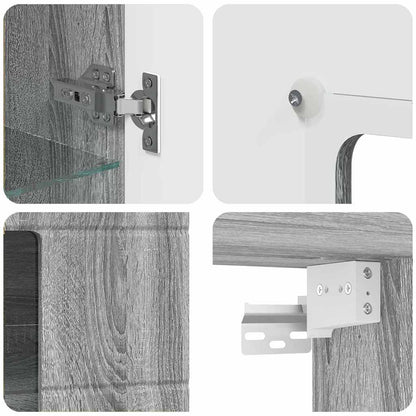 vidaXL Wooden Cabinet Grey Sonoma 50 x 29 x 100 cm Engineered Wood
