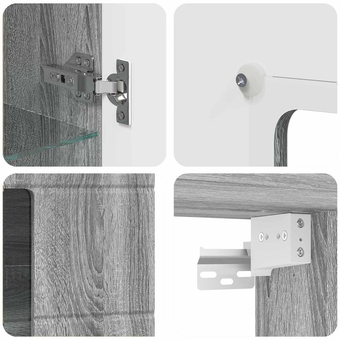 vidaXL Wooden Cabinet Grey Sonoma Engineered Wood