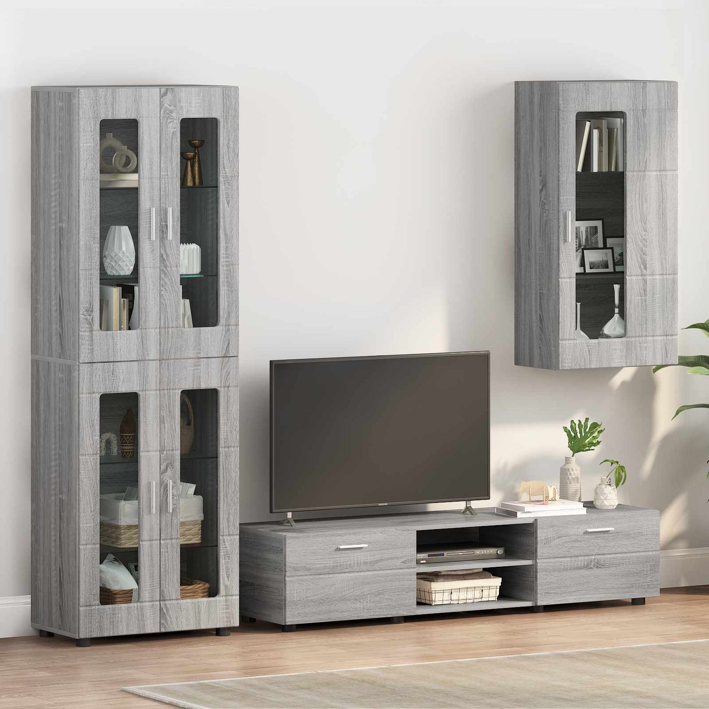 vidaXL Wooden Cabinet Grey Sonoma Engineered Wood