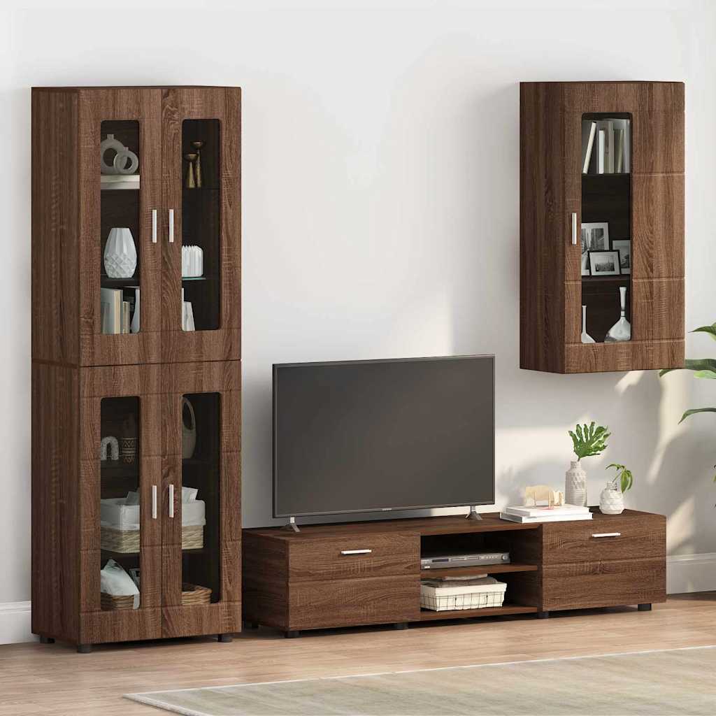 vidaXL Wooden Cabinet Brown Oak Engineered Wood