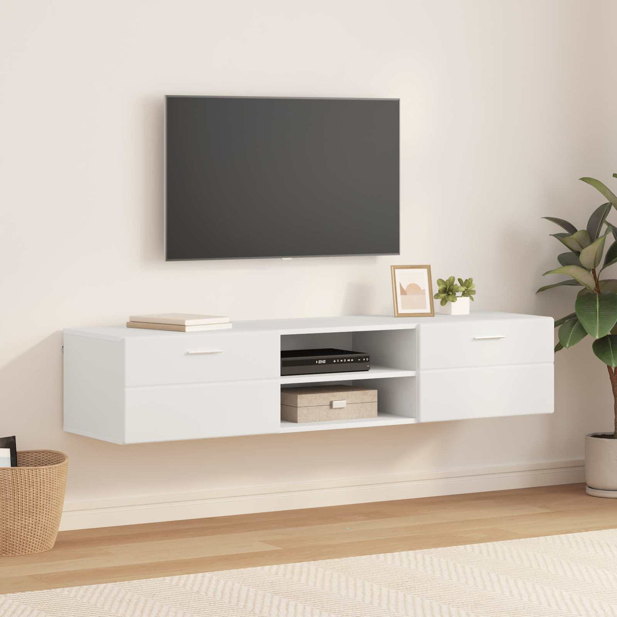 vidaXL Wooden Cabinet 150 x 39 x 30 cm White Engineered Wood