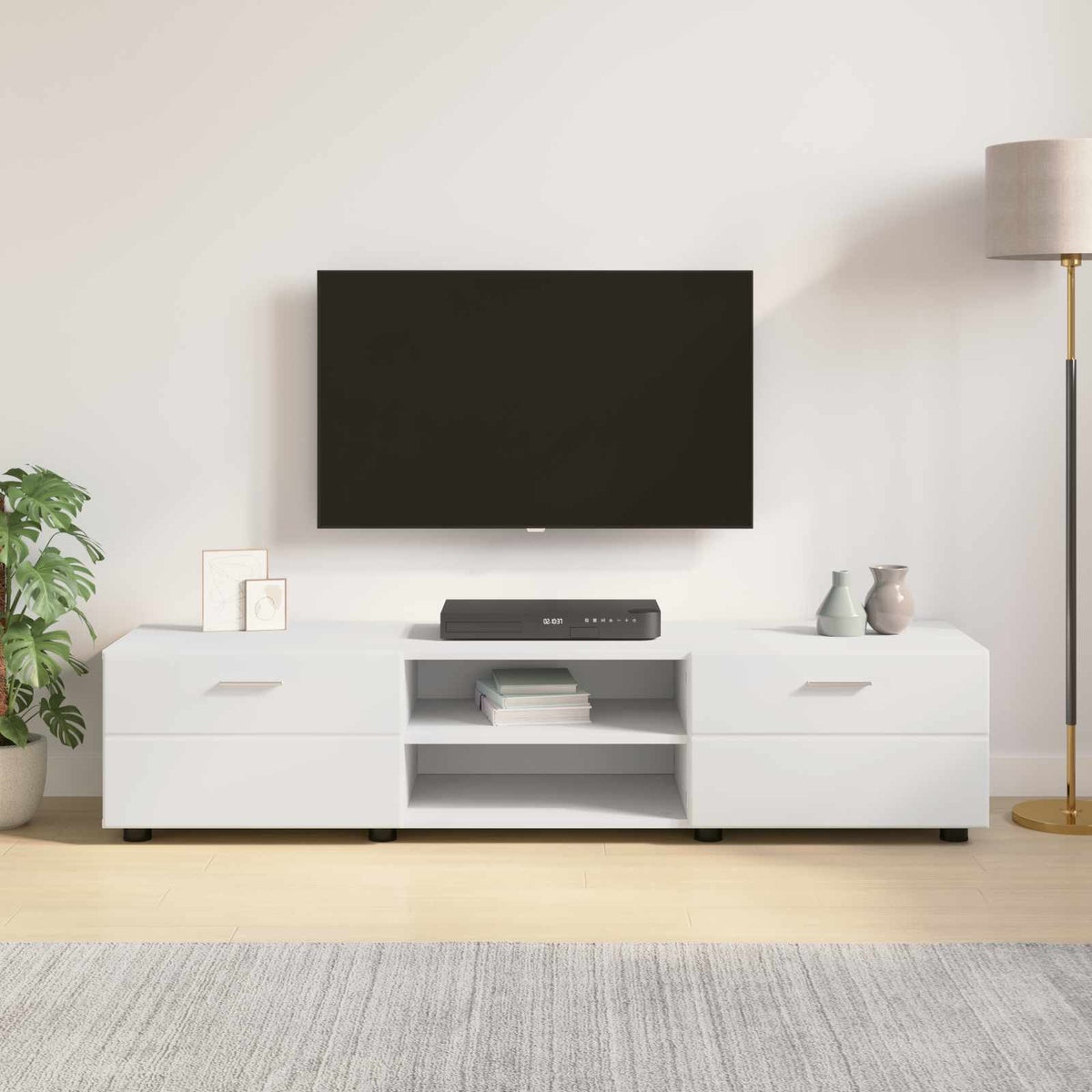 vidaXL Wooden Cabinet 150 x 39 x 30 cm White Engineered Wood