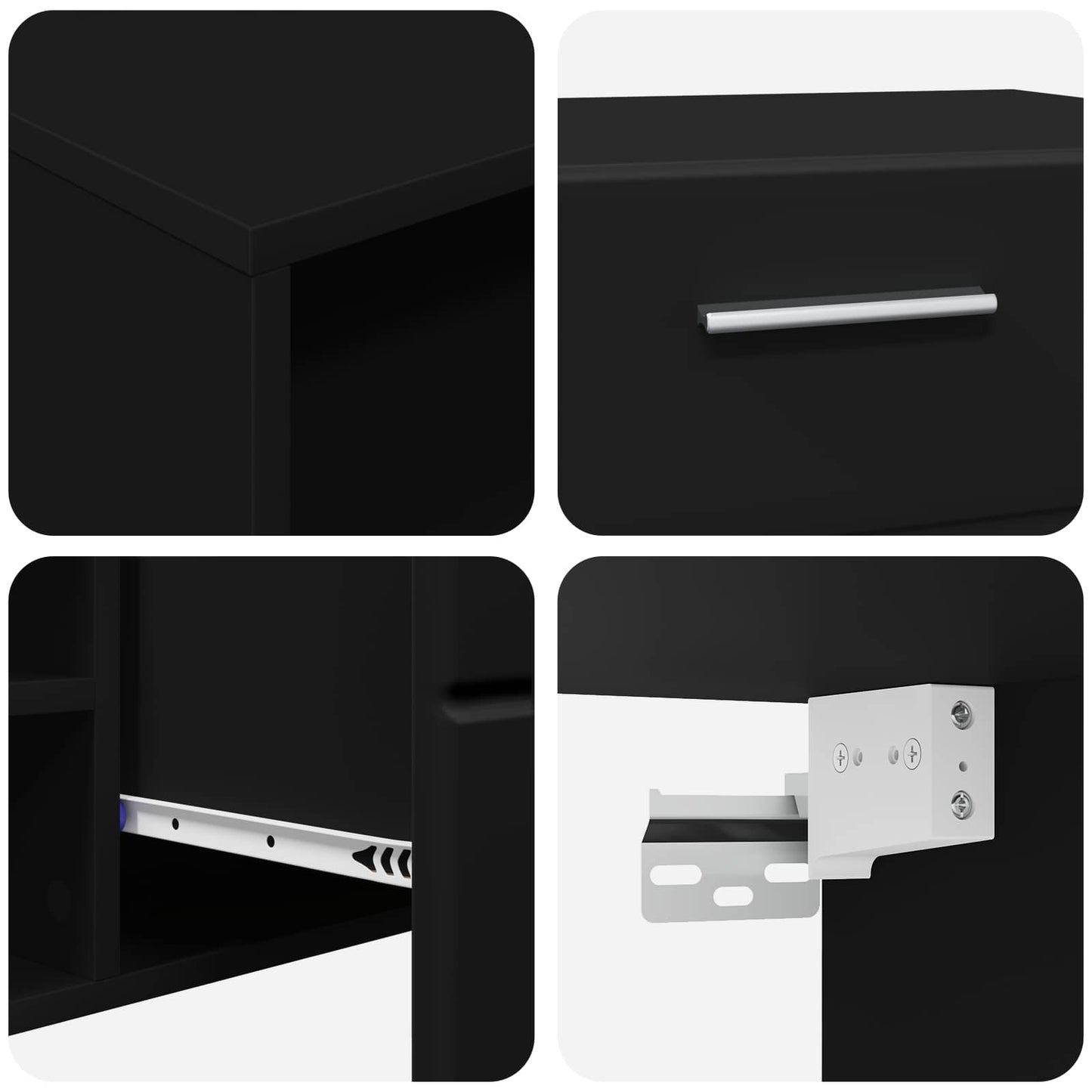 vidaXL Wooden Cabinet Black 150 x 39 x 30 cm Engineered Wood