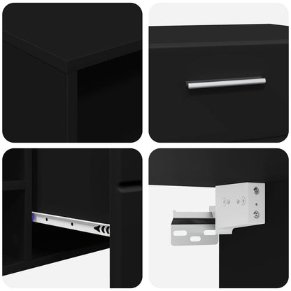 vidaXL Wooden Cabinet Black 150 x 39 x 30 cm Engineered Wood