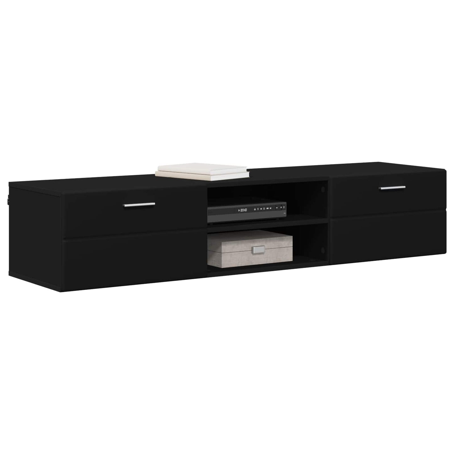 vidaXL Wooden Cabinet Black 150 x 39 x 30 cm Engineered Wood
