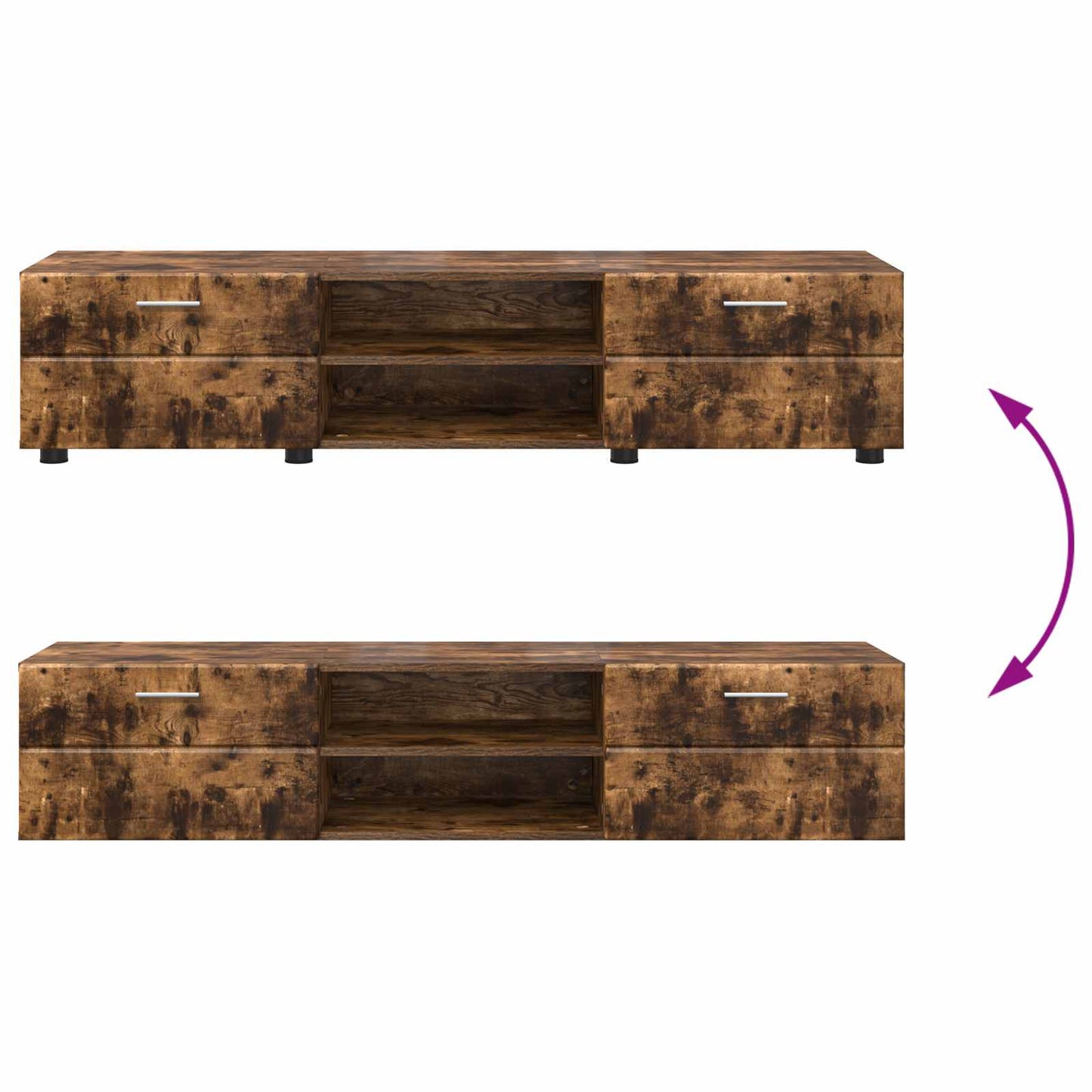 vidaXL Wooden Cabinet Smoked Oak 150 x 39 x 30 cm Engineered Wood