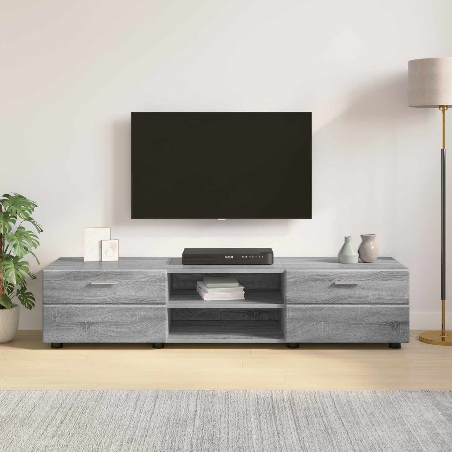 vidaXL Wooden Cabinet Grey Sonoma 150 x 39 x 30 cm Engineered Wood