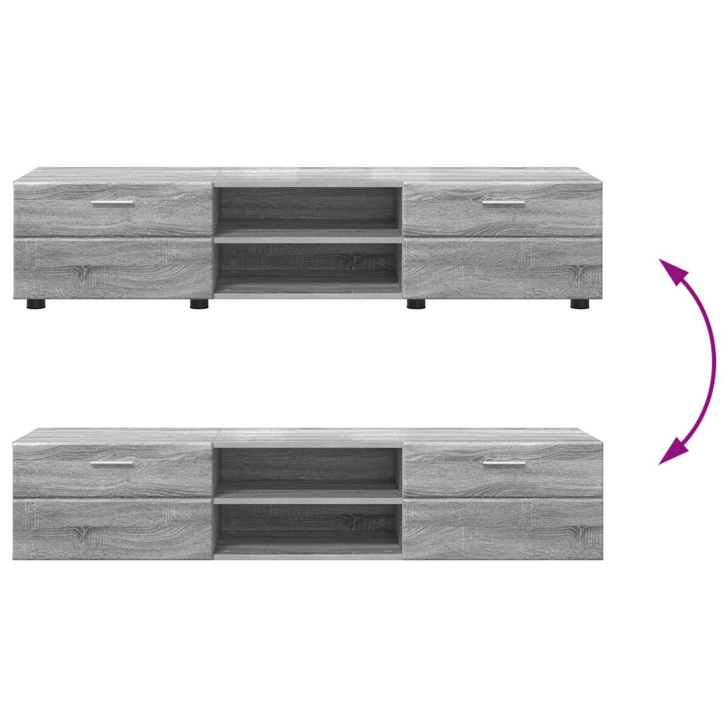 vidaXL Wooden Cabinet Grey Sonoma 150 x 39 x 30 cm Engineered Wood
