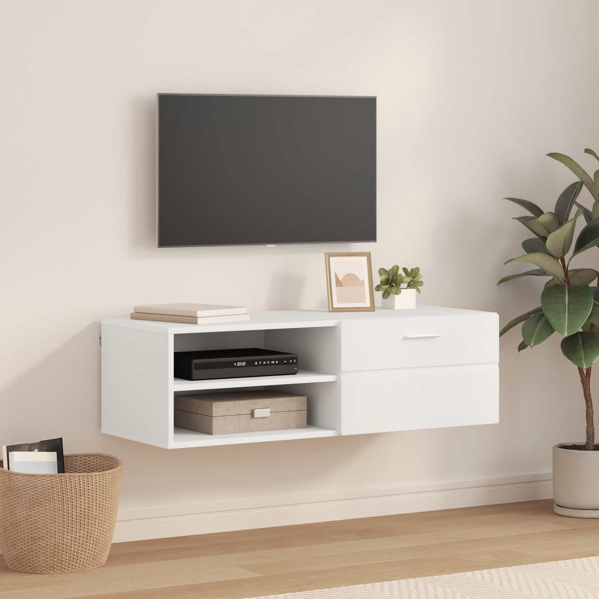 vidaXL Wooden Cabinet 100.5 x 39 x 30 cm White Engineered Wood