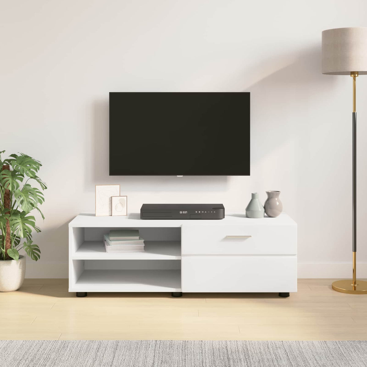 vidaXL Wooden Cabinet 100.5 x 39 x 30 cm White Engineered Wood