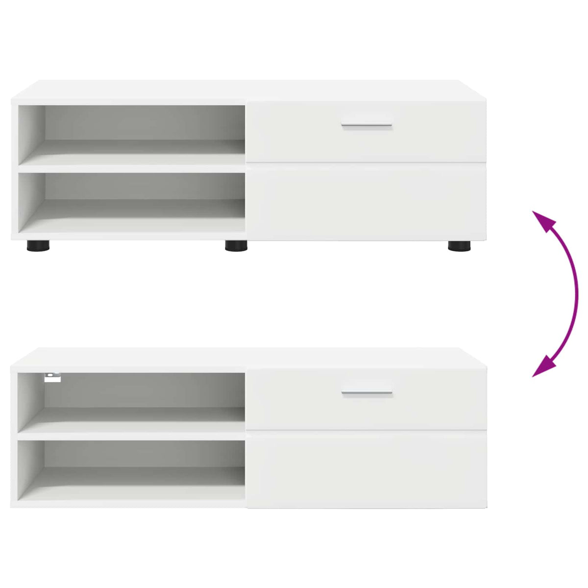 vidaXL Wooden Cabinet 100.5 x 39 x 30 cm White Engineered Wood