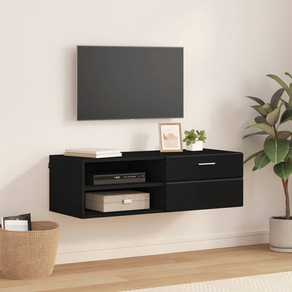 vidaXL Wooden Cabinet 100.5 x 39 x 30 cm Black Engineered Wood