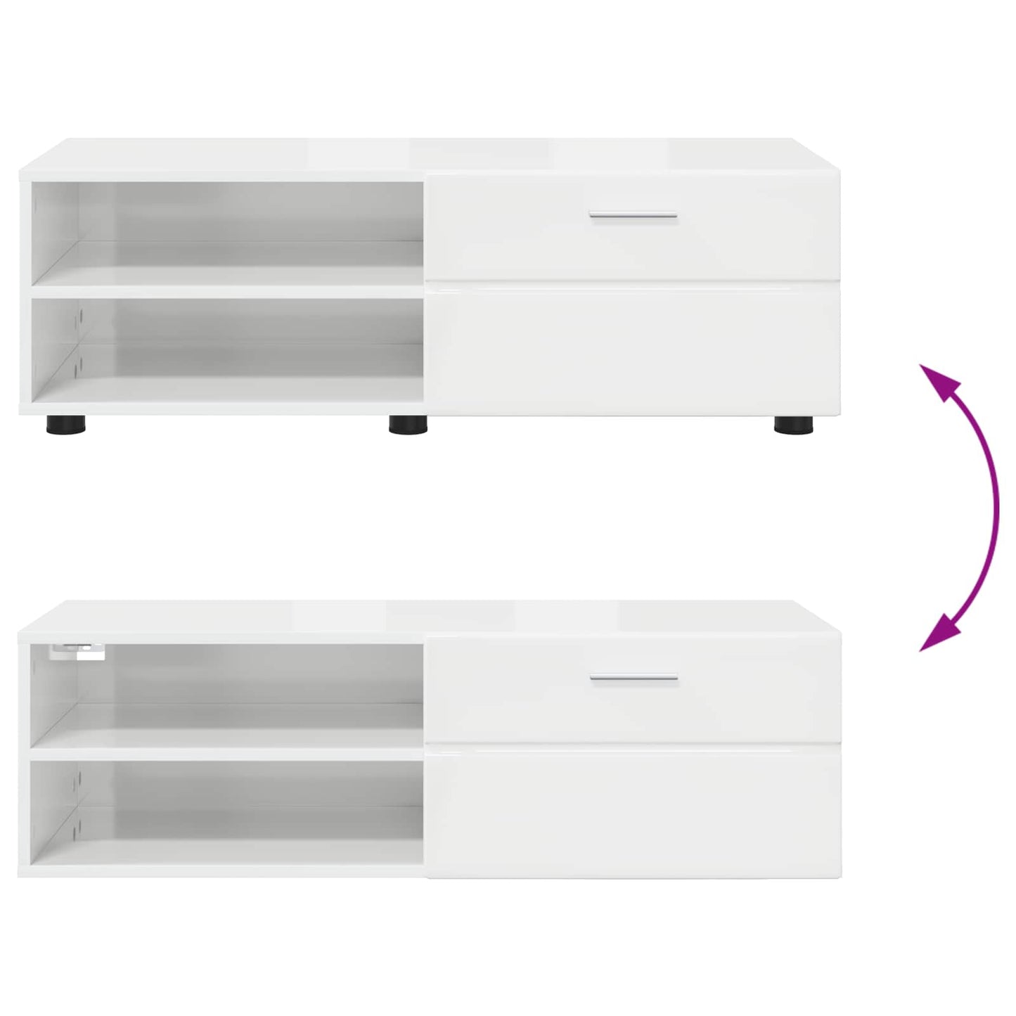 vidaXL Wooden Cabinet 100.5 x 39 x 30 cm Concrete Grey Engineered Wood