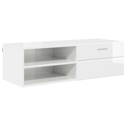 vidaXL Wooden Cabinet 100.5 x 39 x 30 cm High Gloss White