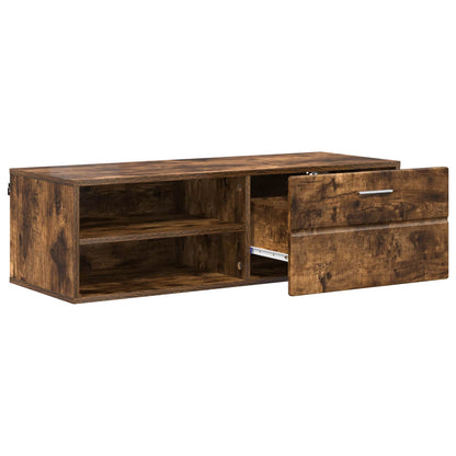 vidaXL Wooden Cabinet 100.5 x 39 x 30 cm Smoked Oak Engineered Wood