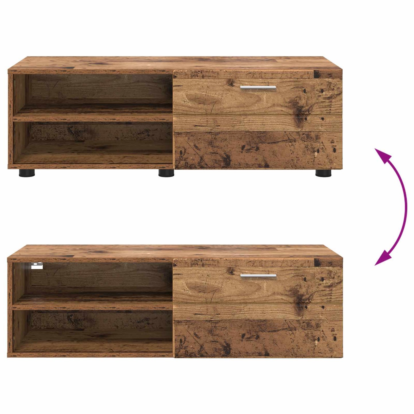 vidaXL Wooden Cabinet Old Wood 100.5 x 39 x 30 cm Engineered Wood