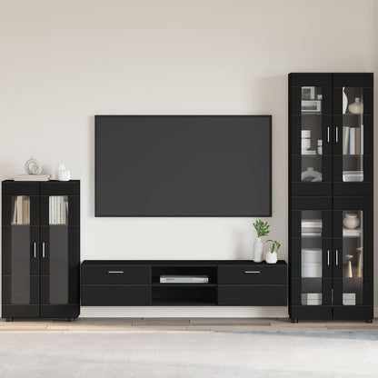 vidaXL Sideboard FLORIN Black 55.5 x 29 x 100 cm Engineered Wood