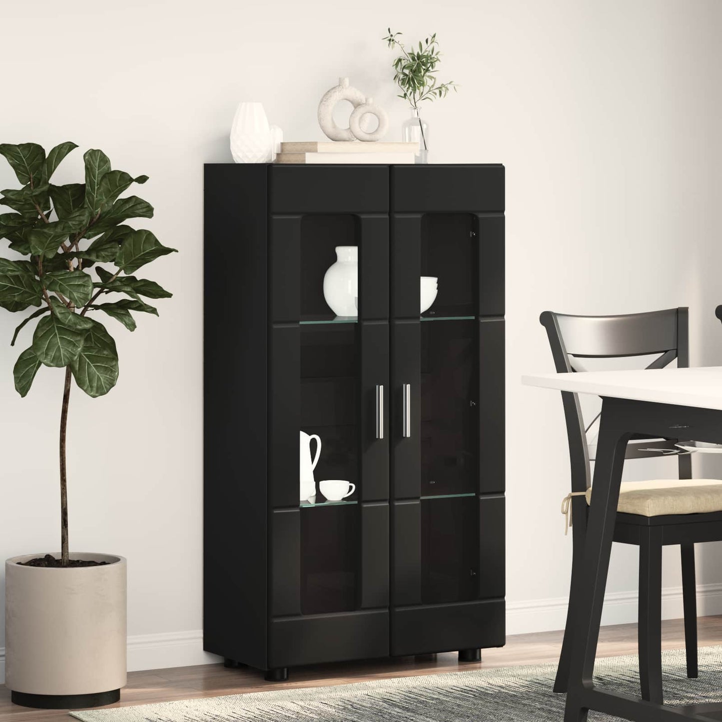 vidaXL Sideboard FLORIN Black 55.5 x 29 x 100 cm Engineered Wood