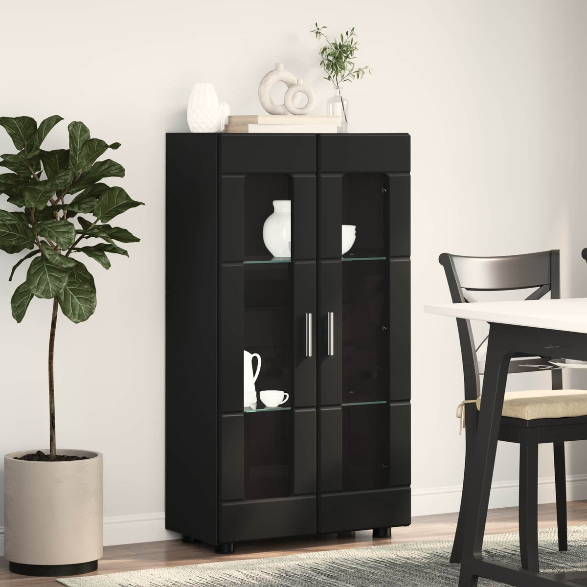 vidaXL Sideboard FLORIN 55.5 x 29 x 100 cm Black Engineered Wood