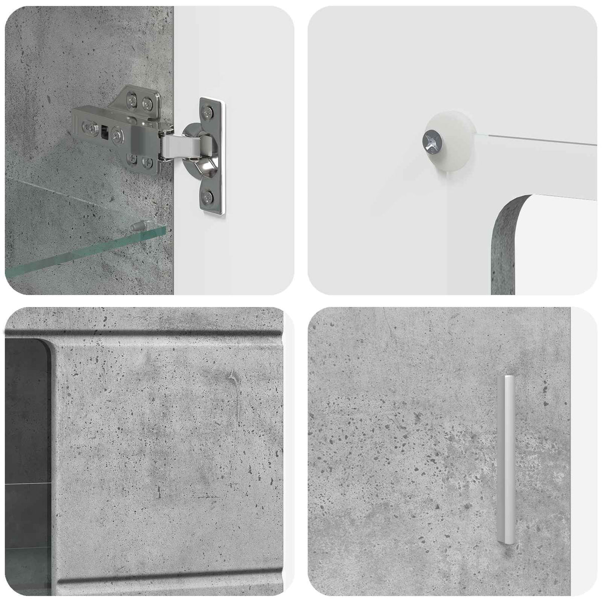 vidaXL Sideboard FLORIN 55.5 x 29 x 100 cm Concrete Grey