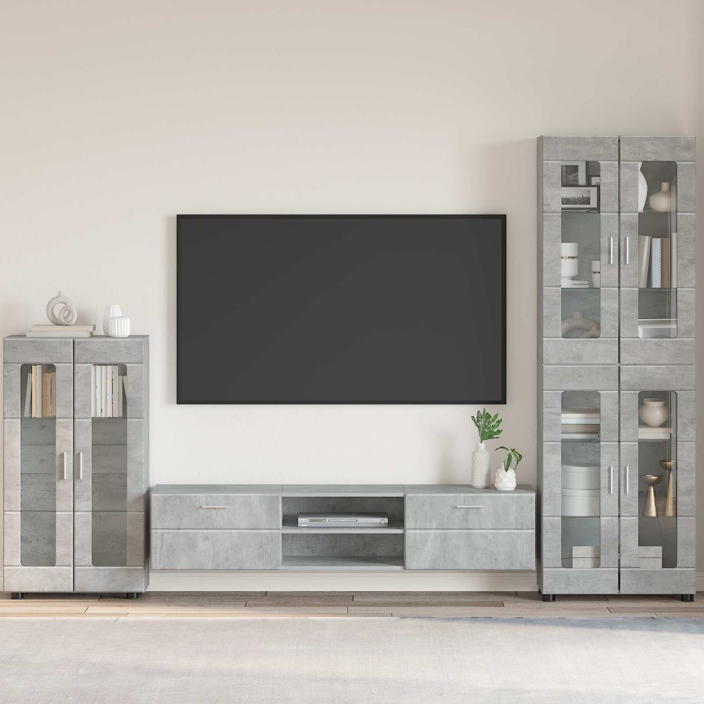 vidaXL Sideboard with Shelf FLORIN Concrete Grey 55.5 x 29 x 100 cm