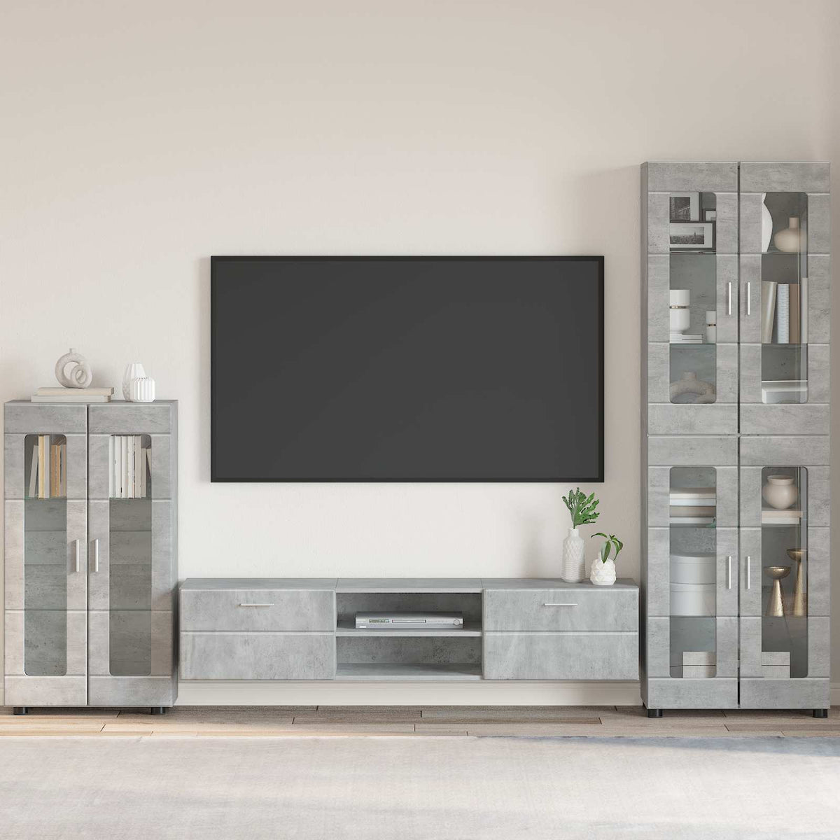 vidaXL Sideboard FLORIN 55.5 x 29 x 100 cm Concrete Grey