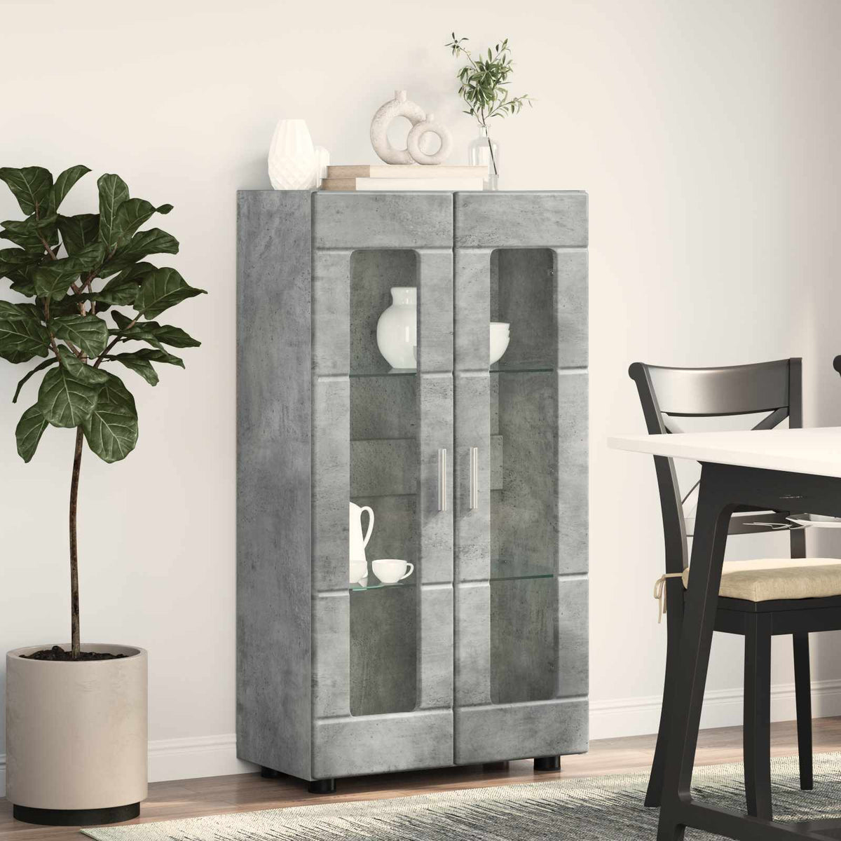 vidaXL Sideboard FLORIN 55.5 x 29 x 100 cm Concrete Grey