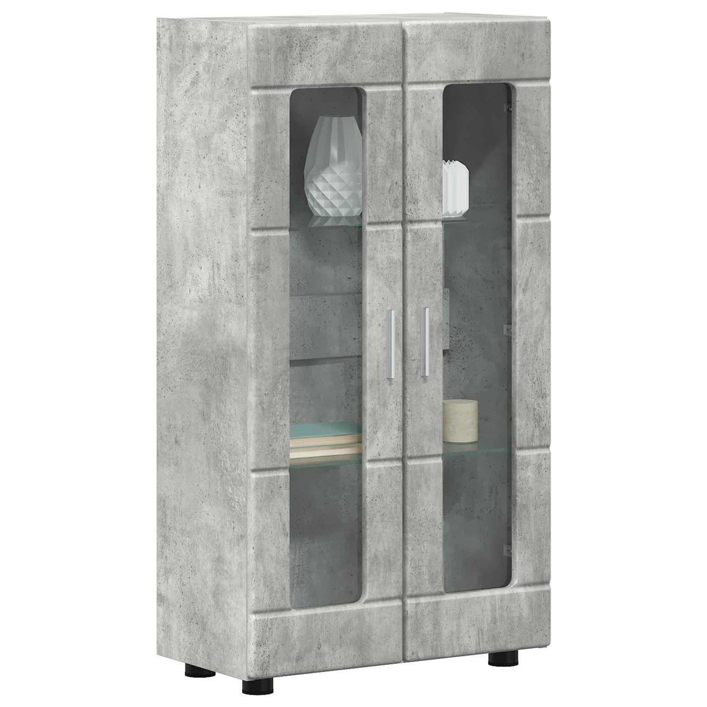 vidaXL Sideboard with Shelf FLORIN Concrete Grey 55.5 x 29 x 100 cm