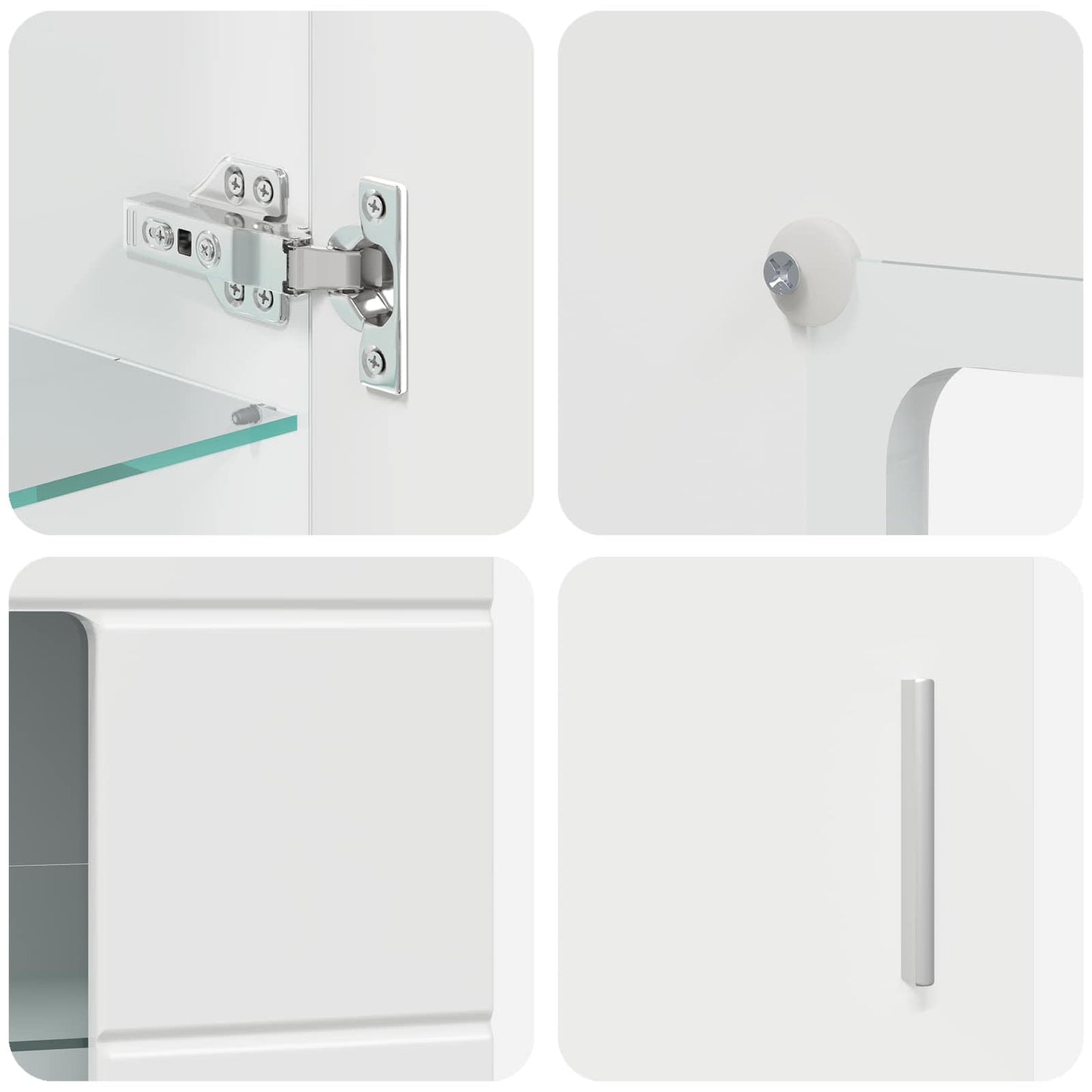 vidaXL Sideboard with Shelf FLORIN High Gloss White 55.5 x 29 x 100 cm