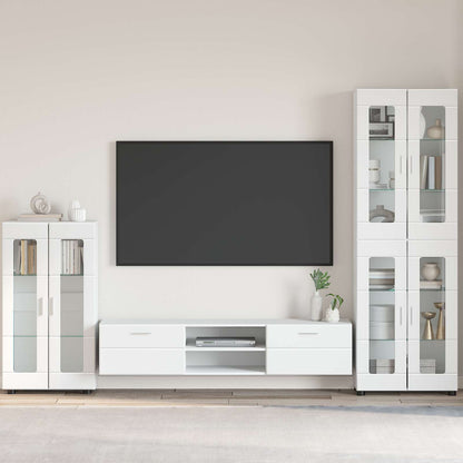 vidaXL Sideboard with Shelf FLORIN High Gloss White 55.5 x 29 x 100 cm