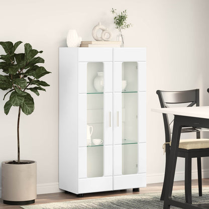 vidaXL Sideboard with Shelf FLORIN High Gloss White 55.5 x 29 x 100 cm