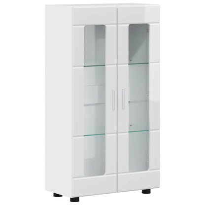vidaXL Sideboard with Shelf FLORIN High Gloss White 55.5 x 29 x 100 cm
