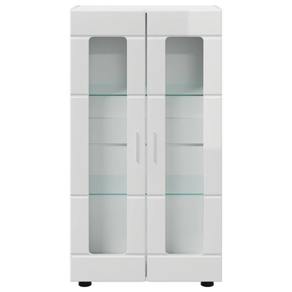 vidaXL Sideboard with Shelf FLORIN High Gloss White 55.5 x 29 x 100 cm