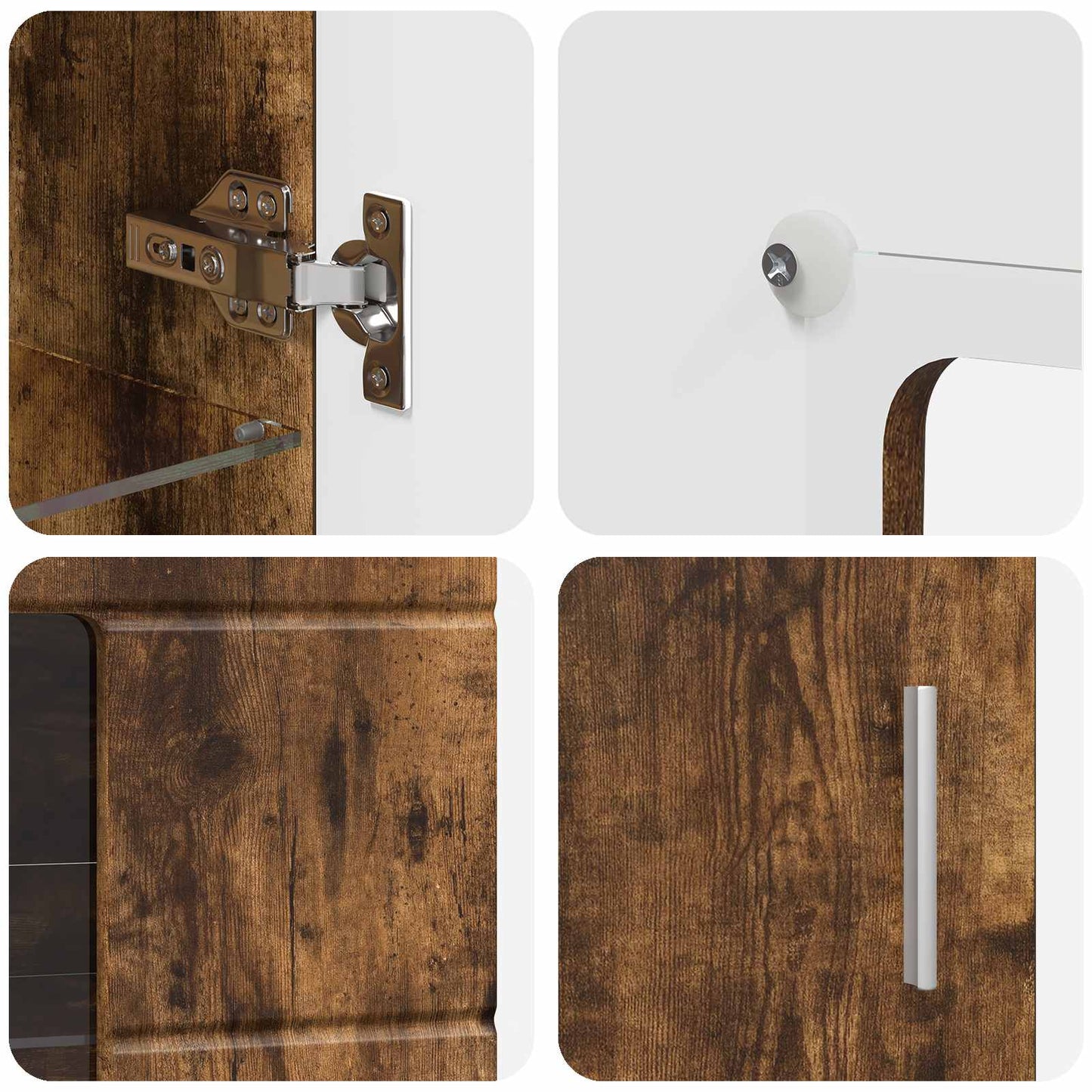 vidaXL Sideboard FLORIN Smoked Oak 55.5 x 29 x 100 cm Engineered Wood